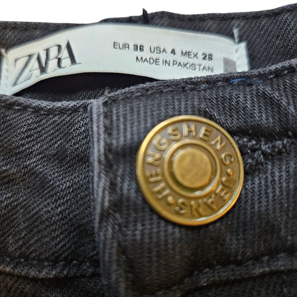 Women's Zara 4 Black Mom Fit Straight Leg Ankle-grazer Jeans - Picture 6 of 8